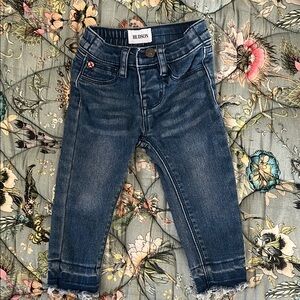 Baby Hudson Jeans Blue Straight-Leg Denim 12mo frayed hem